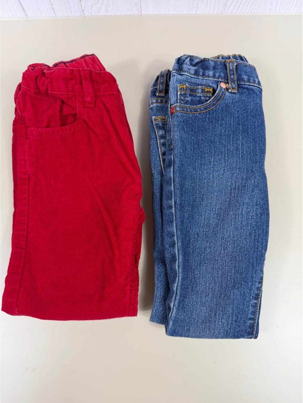 Girls Size 5T Pants Lot The Children’s Place Bootcut Jeans & H&M Red Corduroy